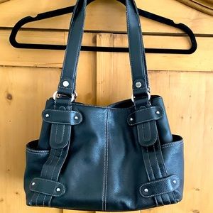 Tignanello black leather shoulder bag